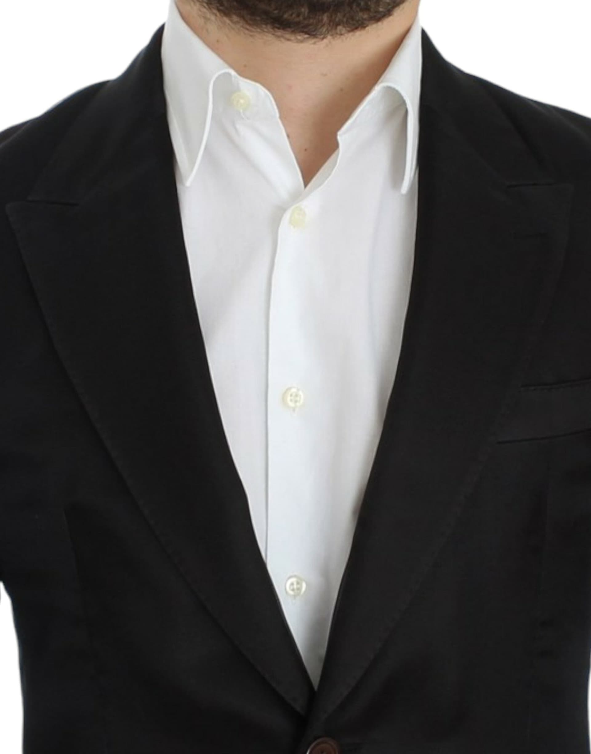Black silk slim fit blazer - 5