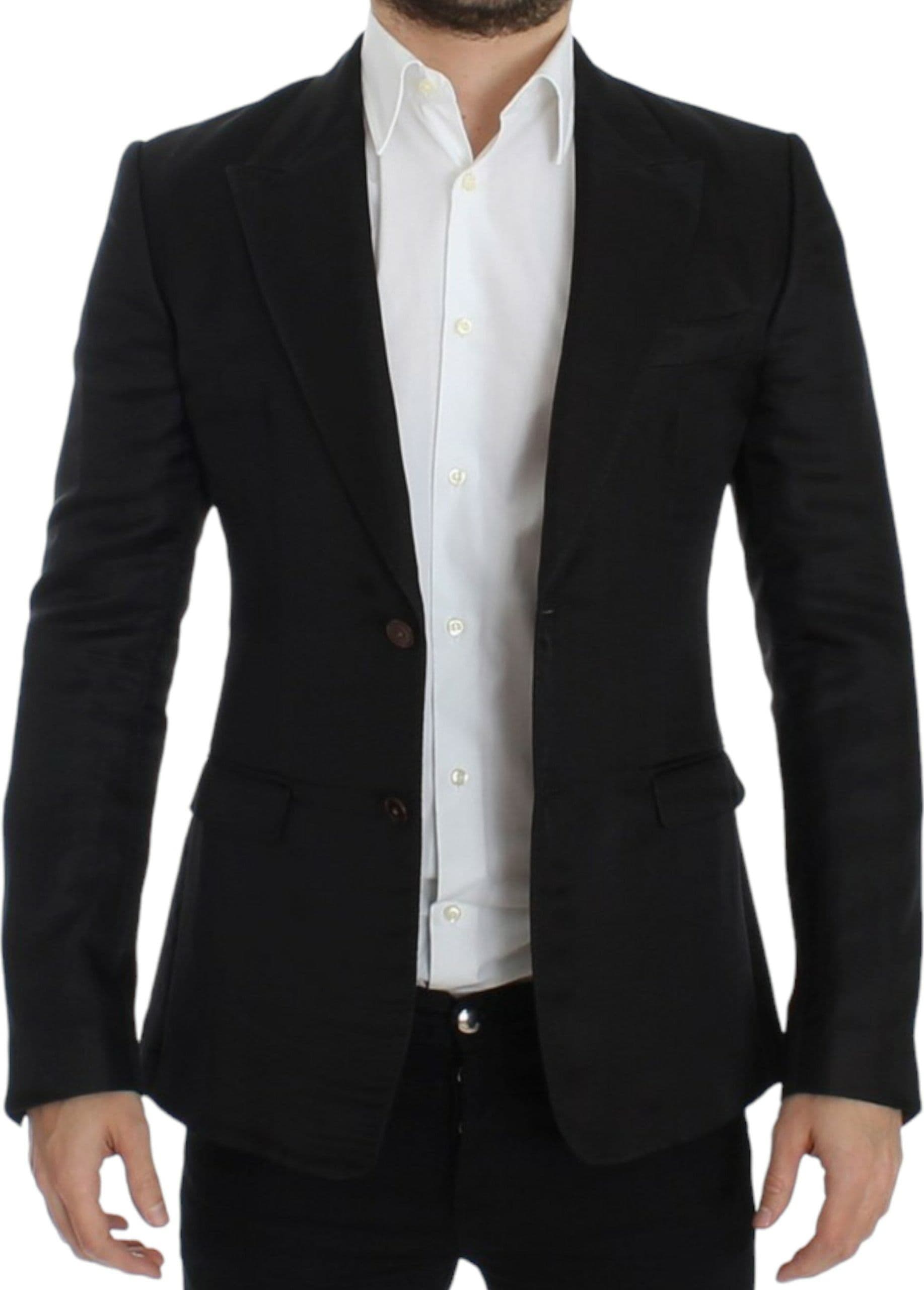 Black silk slim fit blazer - 6
