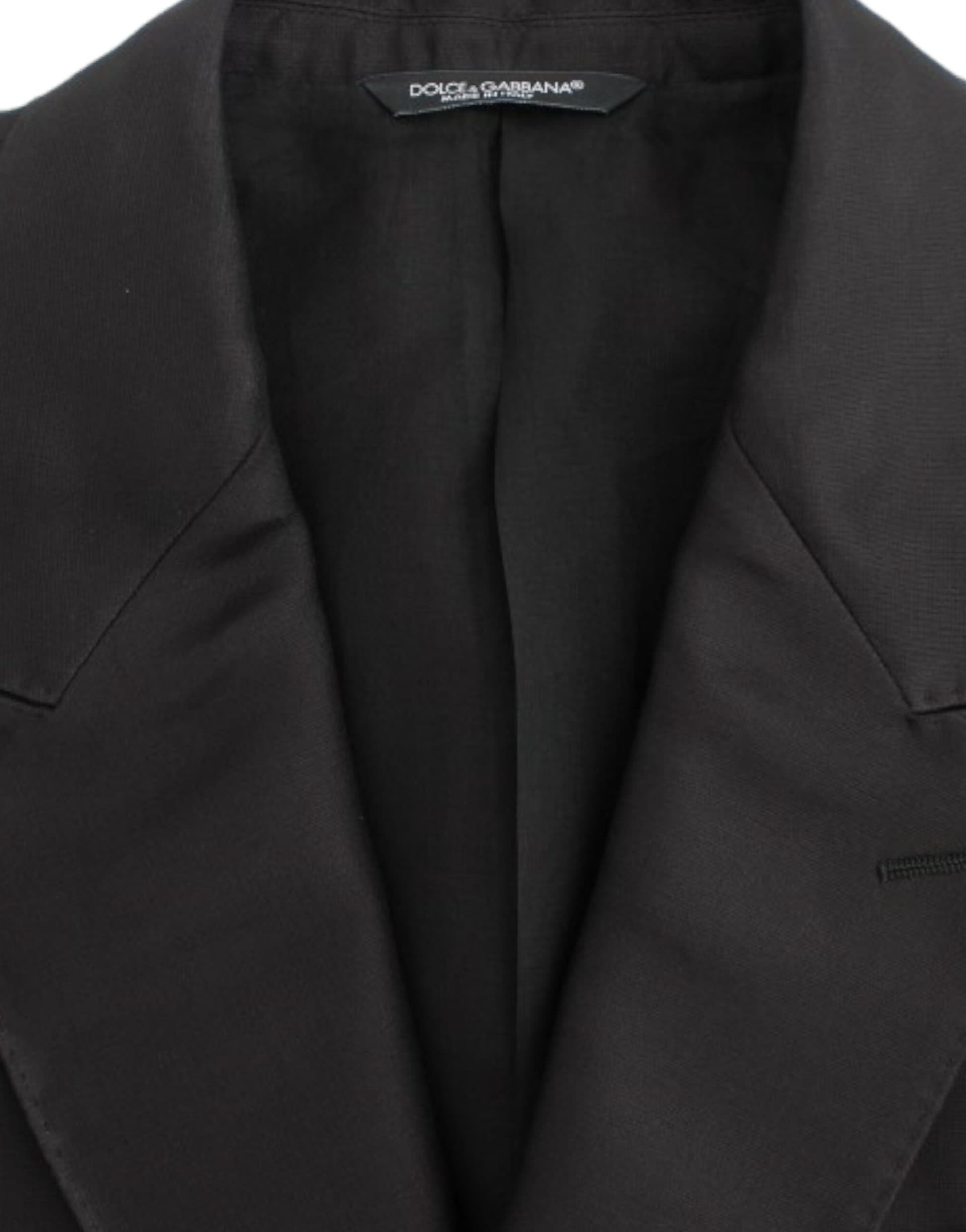Black silk slim fit blazer - 8