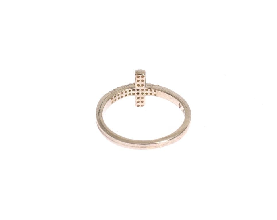 Silver CZ Cross 925 Ring - 2