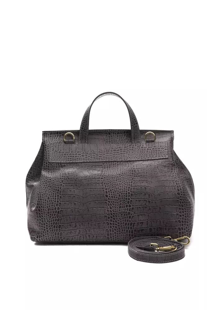 Gray Leather Women Shoulder Bag - 3
