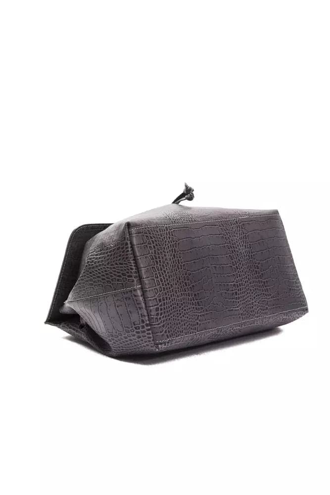 Gray Leather Women Shoulder Bag - 4