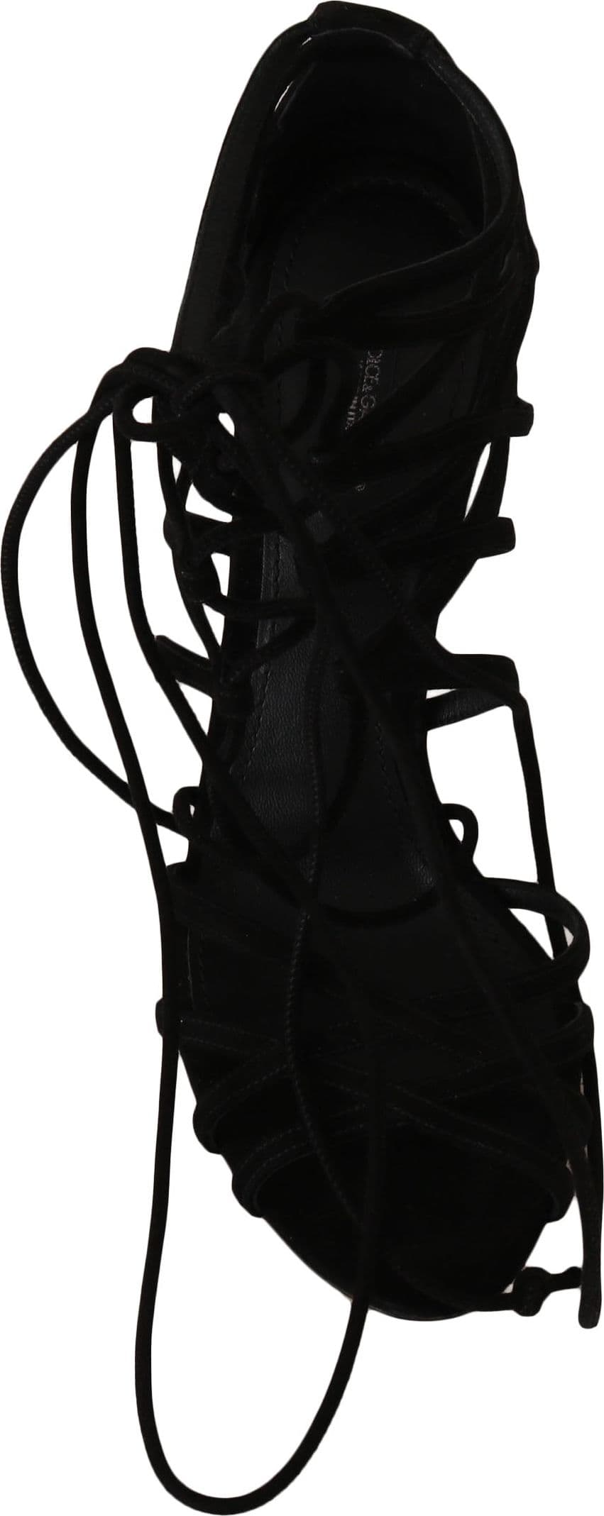 Black Suede Strap Stilettos Sandals - 7