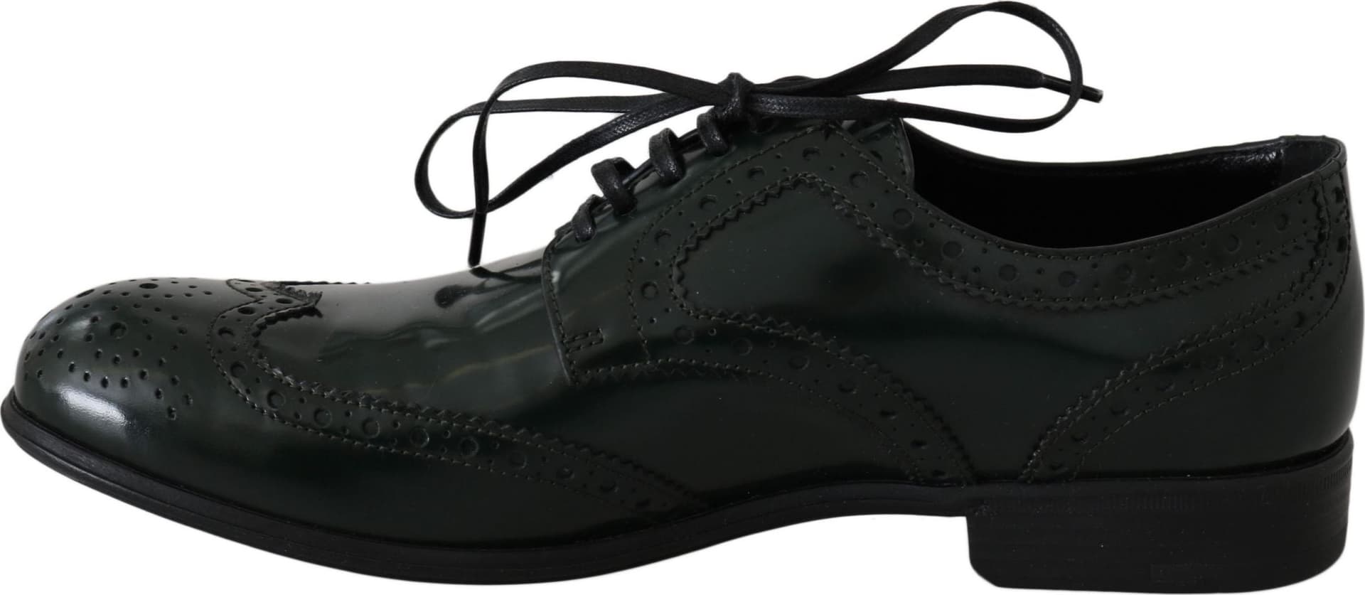 Green Leather Broque Oxford Wingtip Shoes