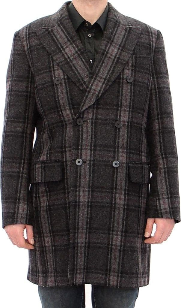 Gray Double Breasted Coat Jacket - 3