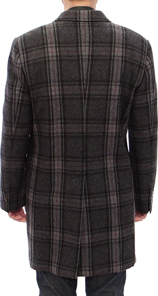 Gray Double Breasted Coat Jacket - 5