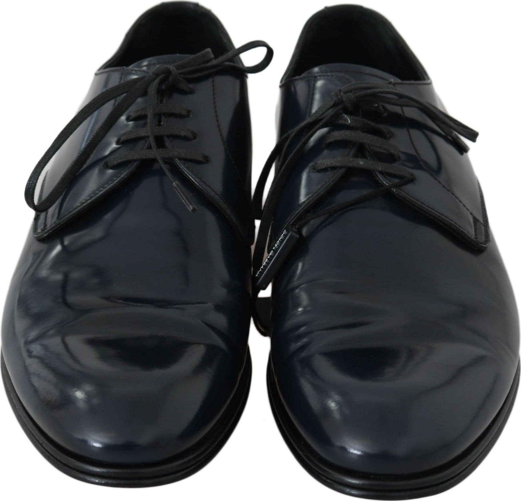 Blue Leather Dress Derby Formal Mens Shoes - 3