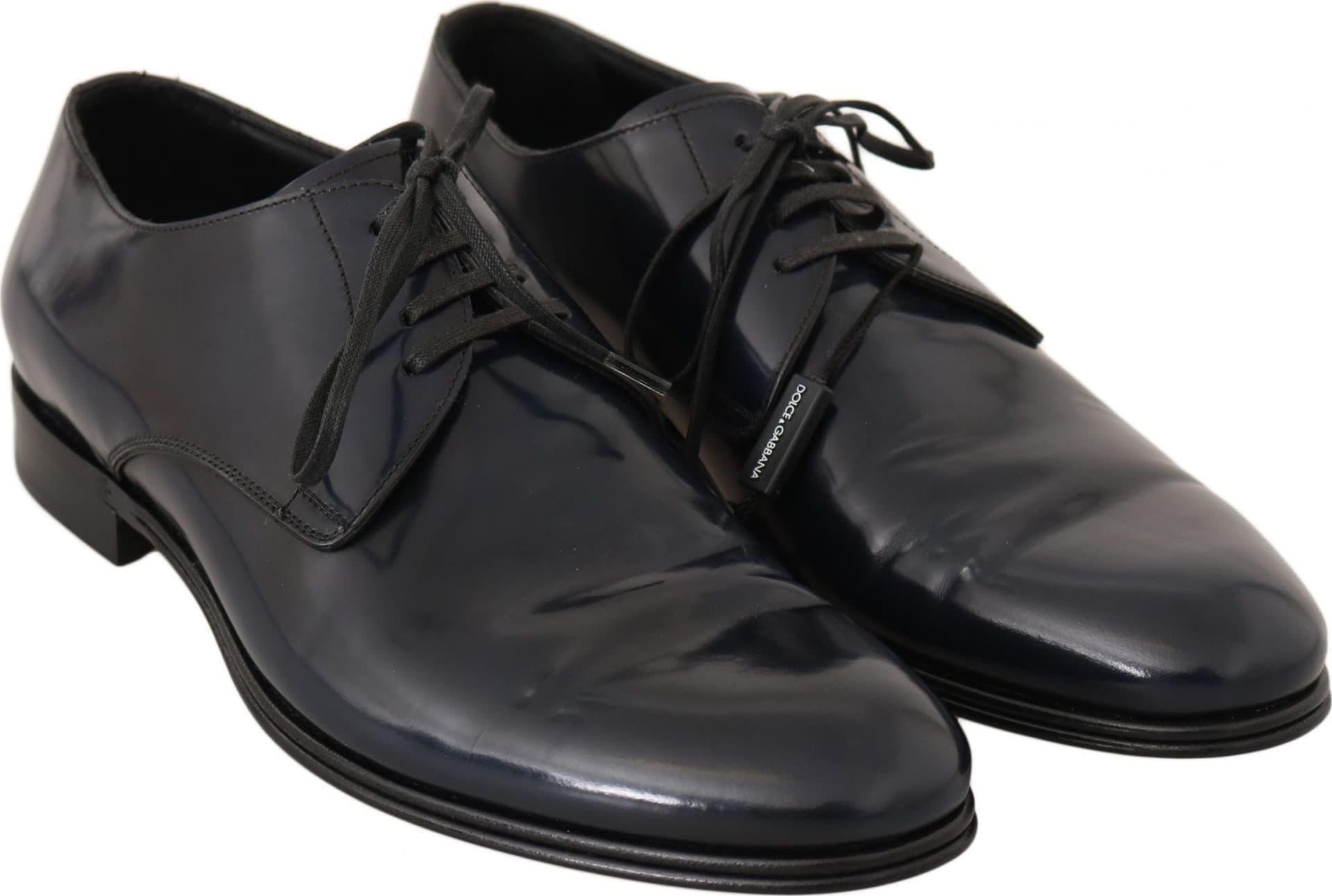 Blue Leather Dress Derby Formal Mens Shoes - 4