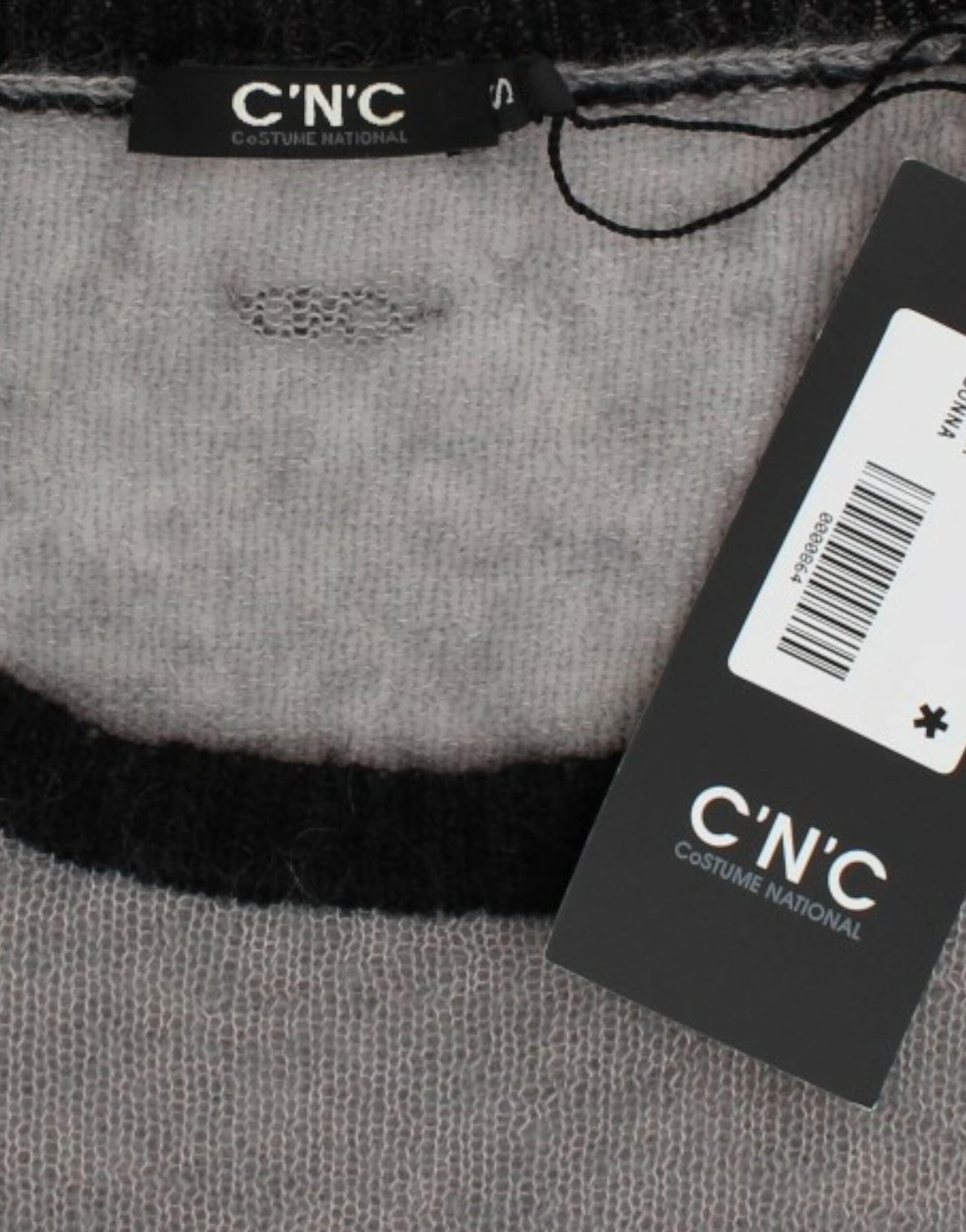 Gray embellished asymmetric sweater - 4