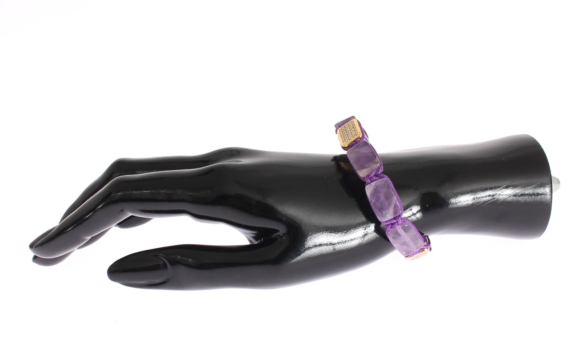 CZ Amethyst 18K Gold 925 Bracelet - 2