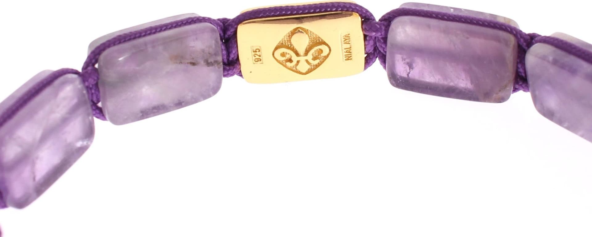 CZ Amethyst 18K Gold 925 Bracelet - 4