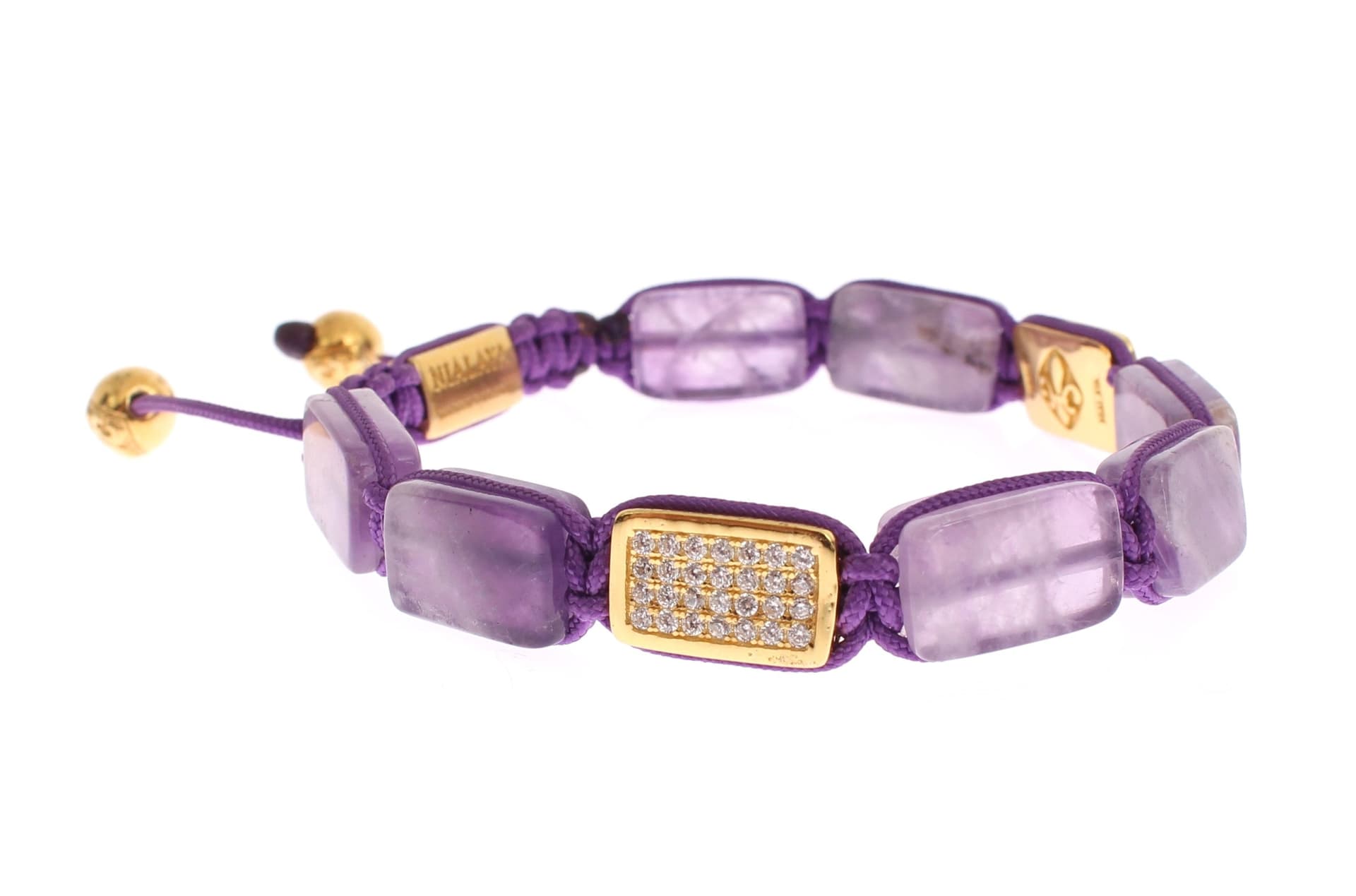 CZ Amethyst 18K Gold 925 Bracelet - 5
