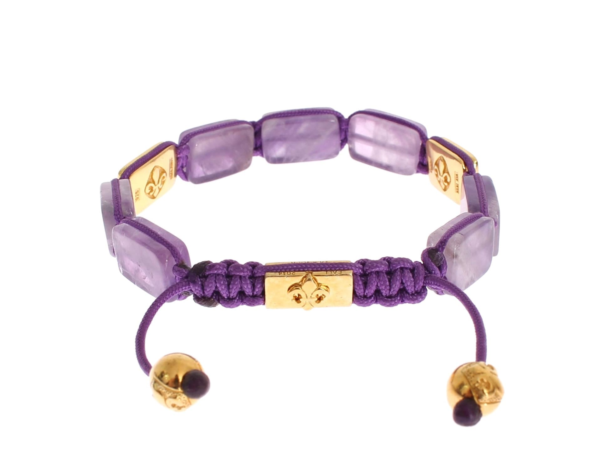 CZ Amethyst 18K Gold 925 Bracelet - 6