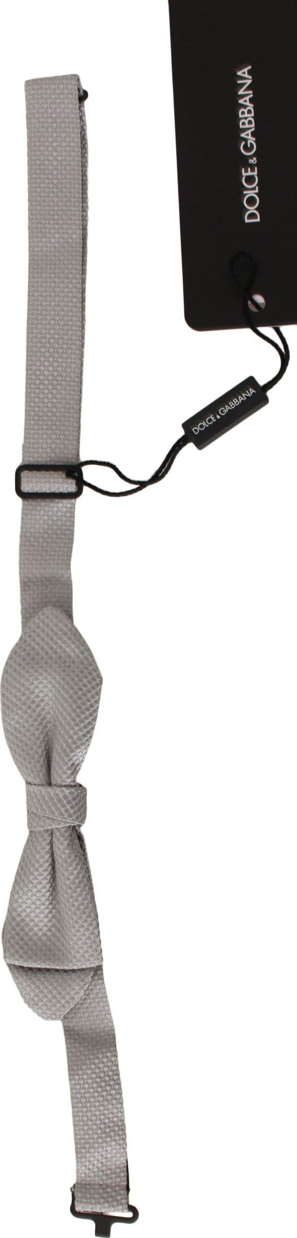 Gray 100% Silk Faille Adjustable Neck Bow Tie Papillon