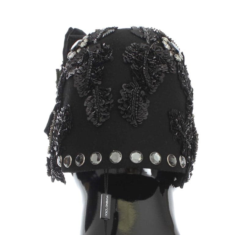Black Crystal Gold Cherries Brooch Hat - 3