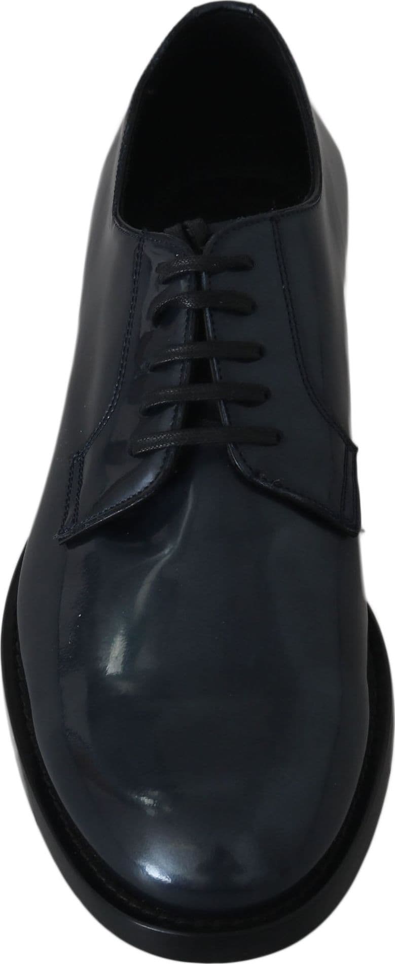 Blue Leather Derby Dress Formal Shoes - 3