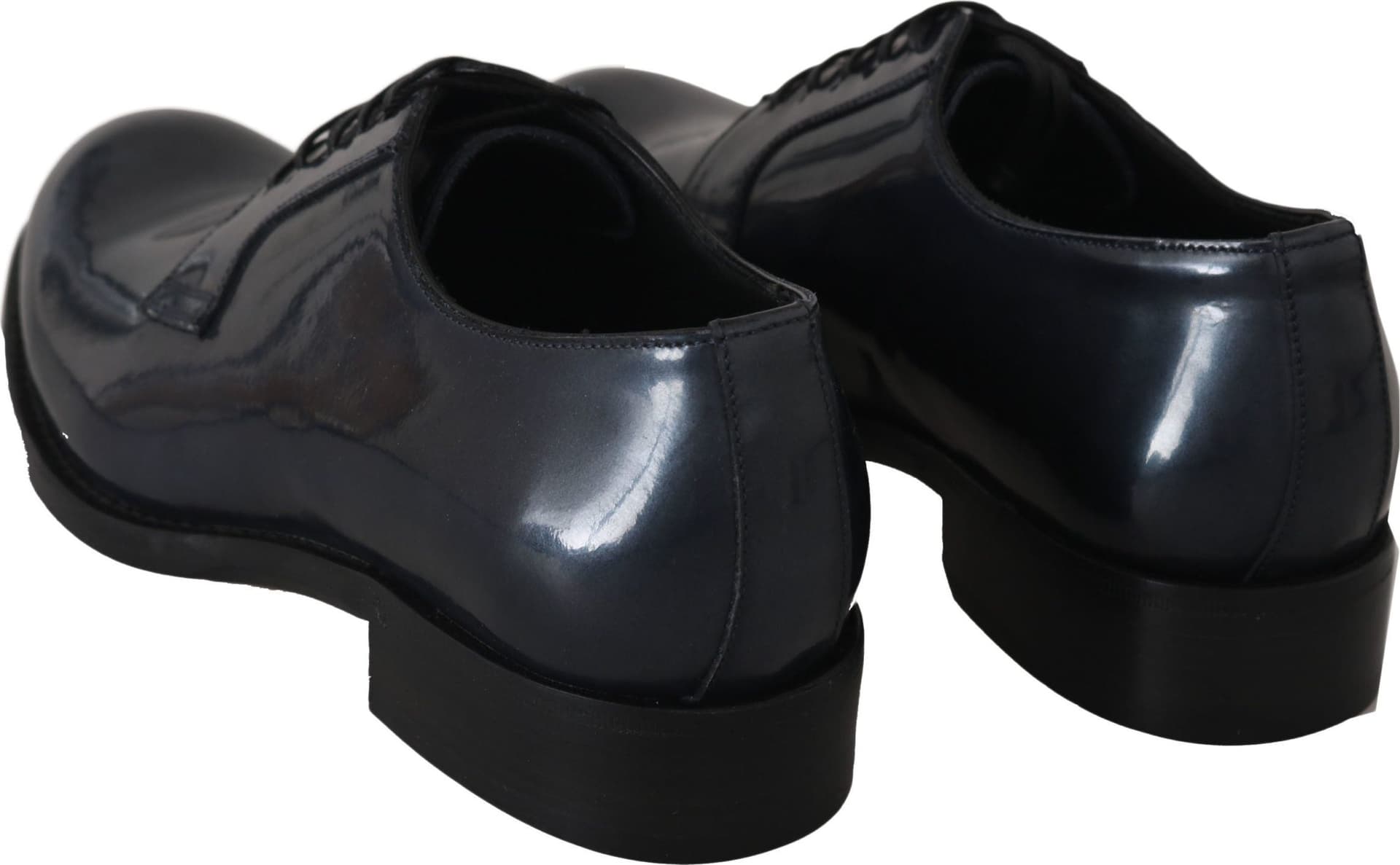 Blue Leather Derby Dress Formal Shoes - 6