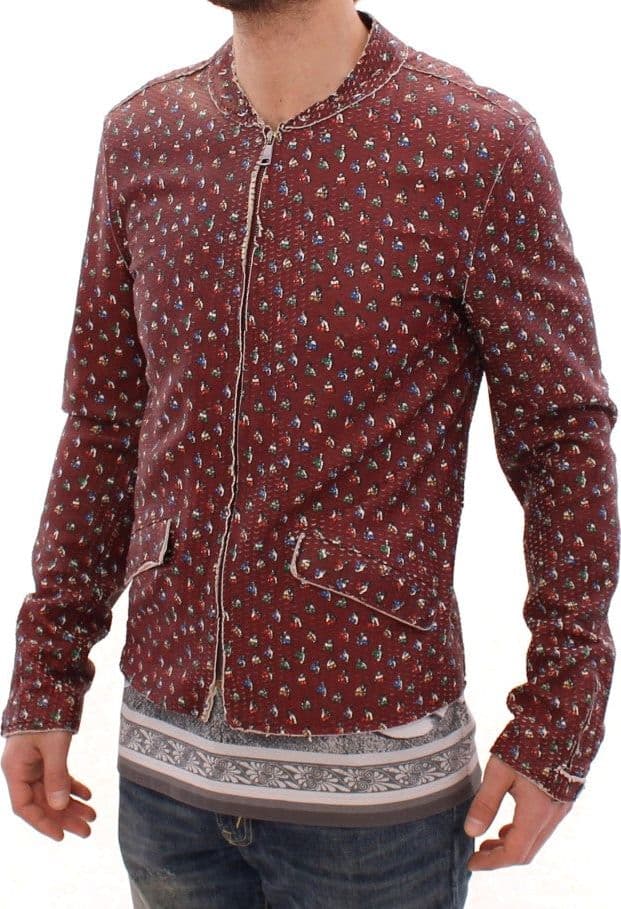 Bordeaux Leather Boxer Print Jacket Coat - 2