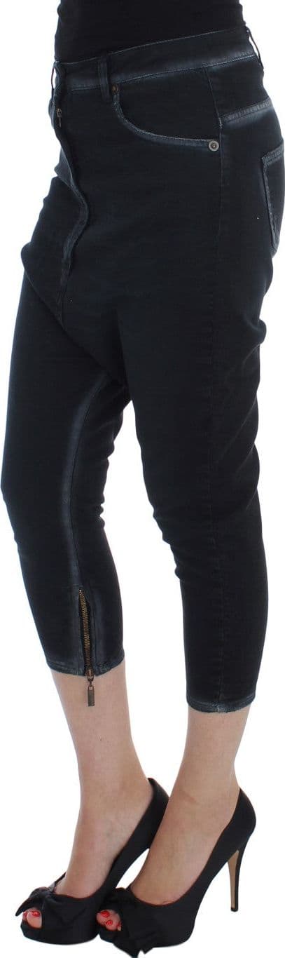 Blue Cotton Stretch Baggy Relax Jeans - 2