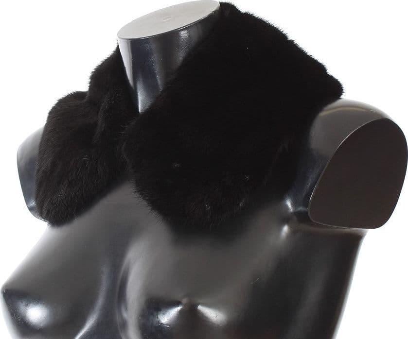 Black Mink Fur Shoulder Collar Scarf - 2