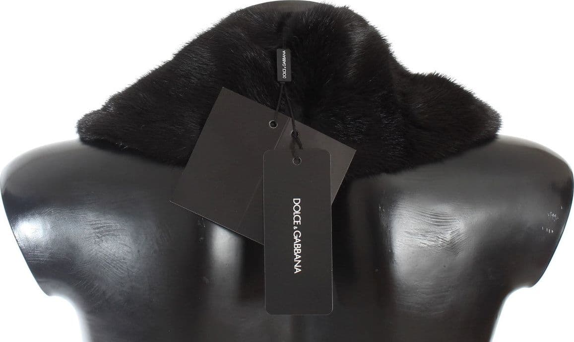Black Mink Fur Shoulder Collar Scarf - 3