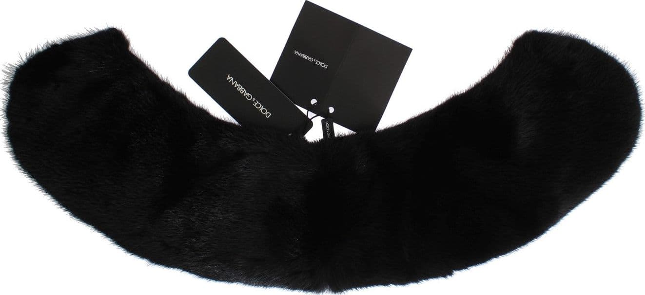 Black Mink Fur Shoulder Collar Scarf - 4