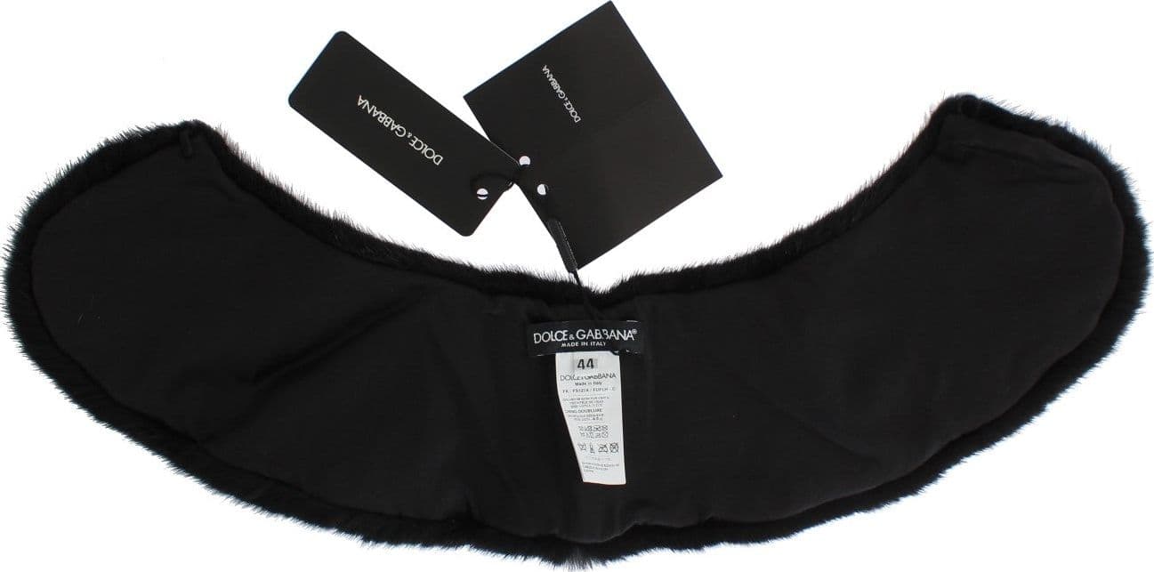 Black Mink Fur Shoulder Collar Scarf - 5