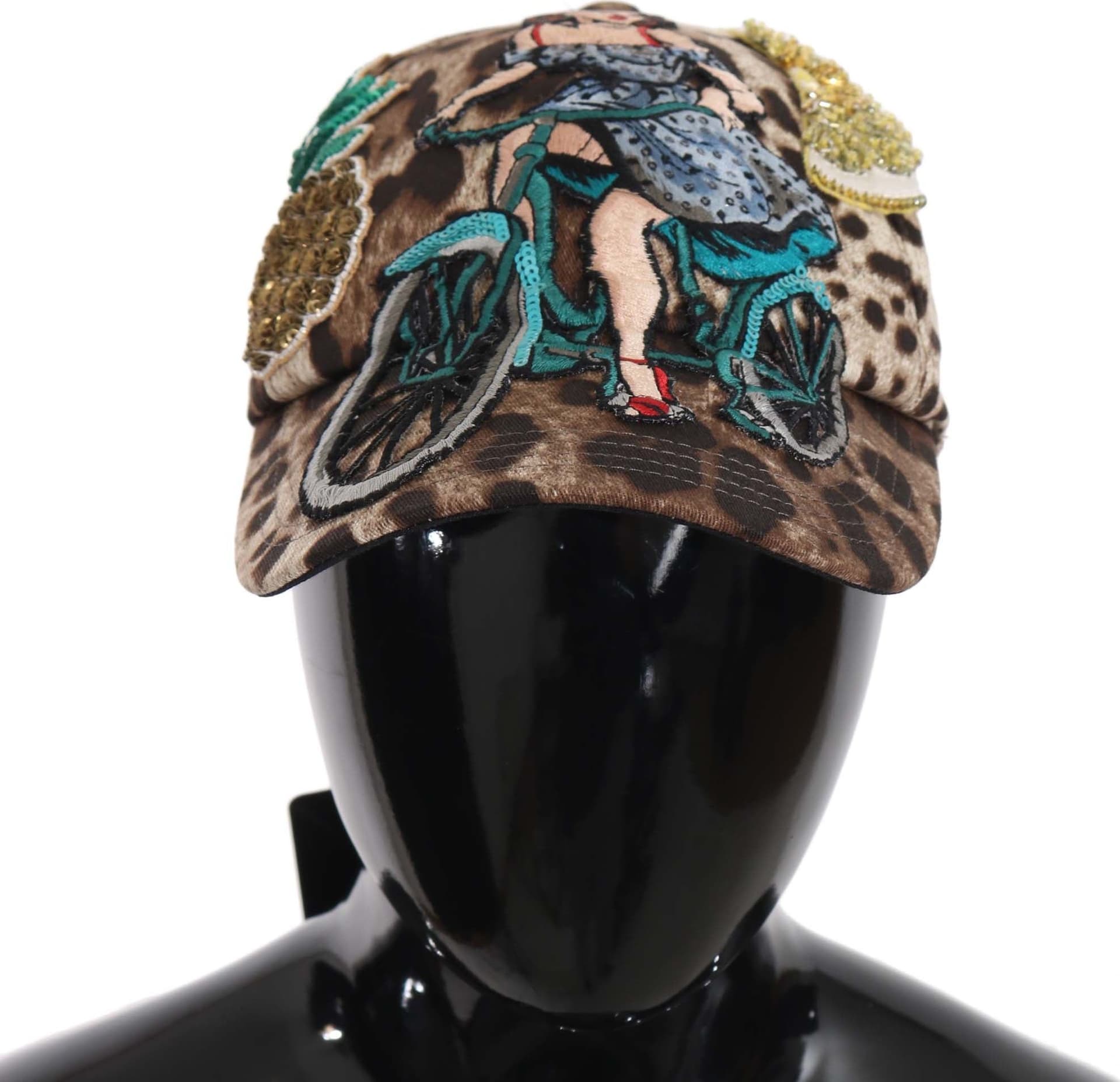 Brown Leopard Sequin Sicily Applique Baseball Hat - 2