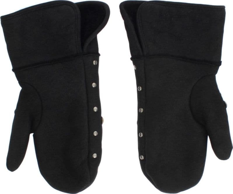 Gray Wool Shearling Studded Gloves - 5