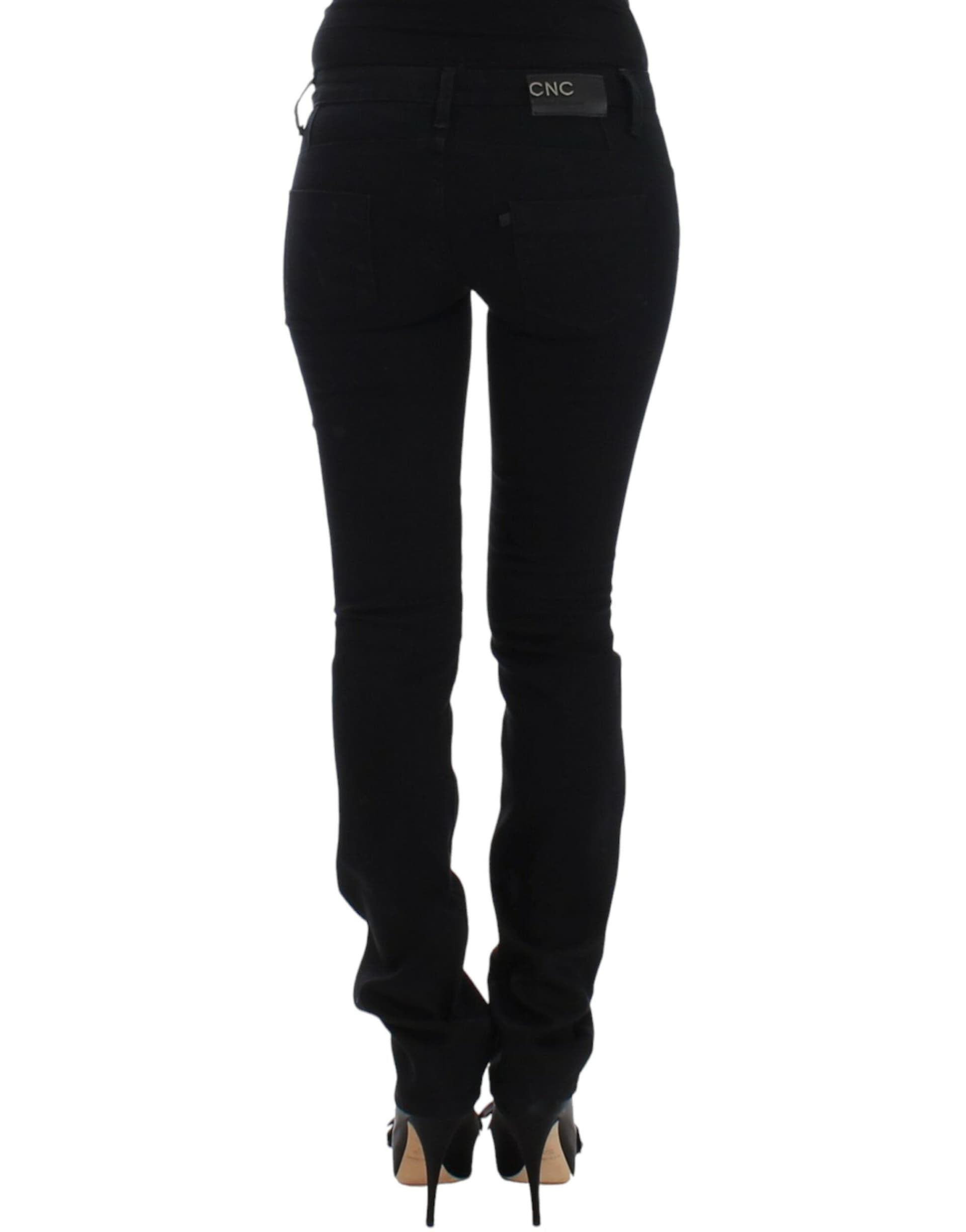 Black straight leg jeans - 7