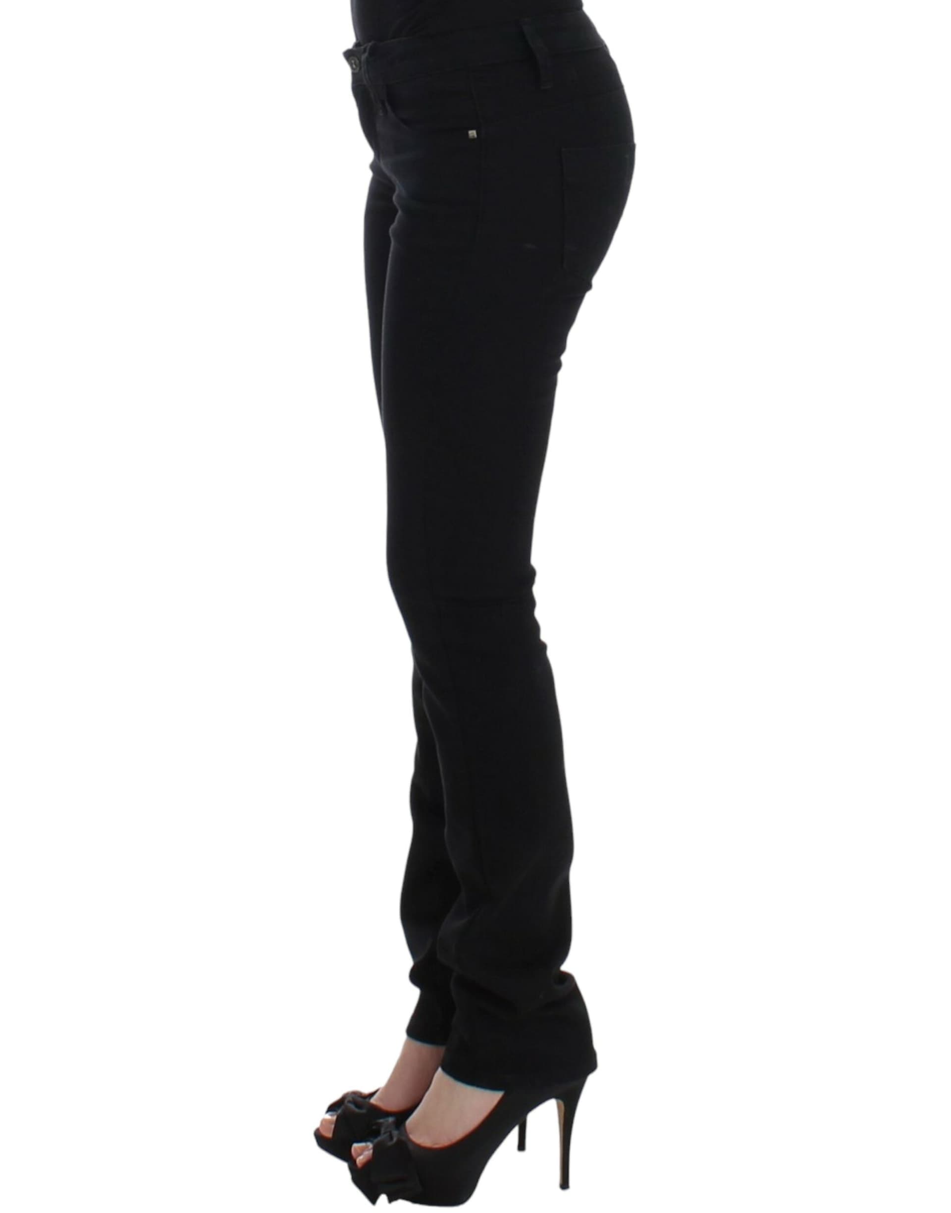 Black straight leg jeans - 8