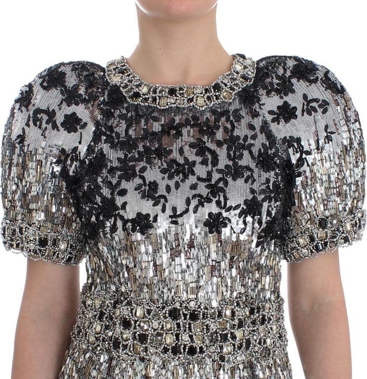 Crystal Silver Runway Handmade Dress - 5