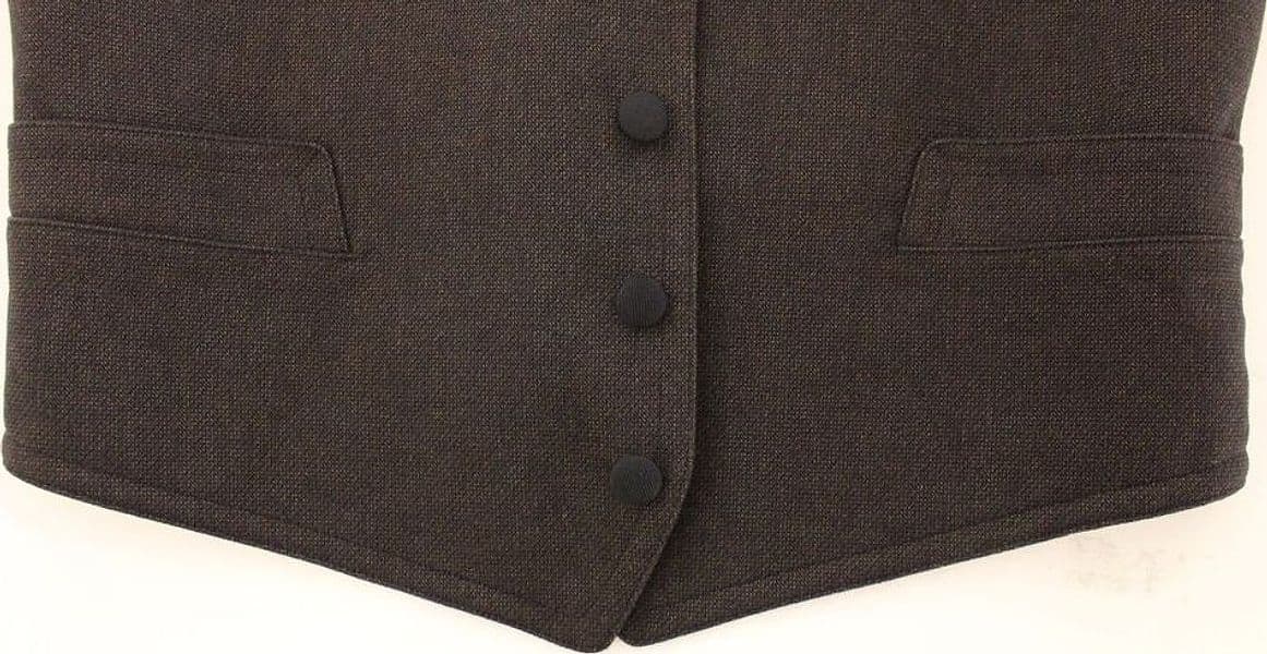 Brown Cotton Blend Dress Vest Gilet - 3