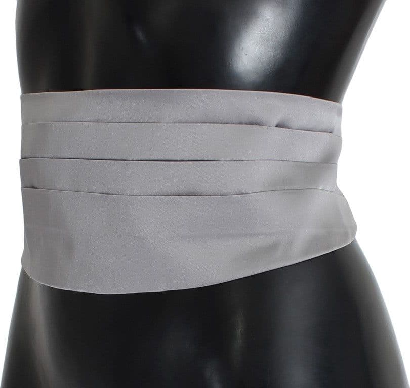 Gray Waist Belt Silk Cummerbund - 2