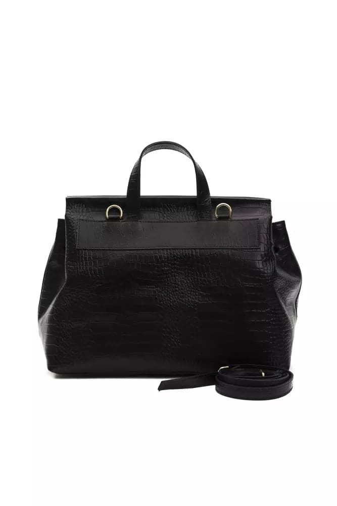 Black Leather Women Shoulder Bag - 3