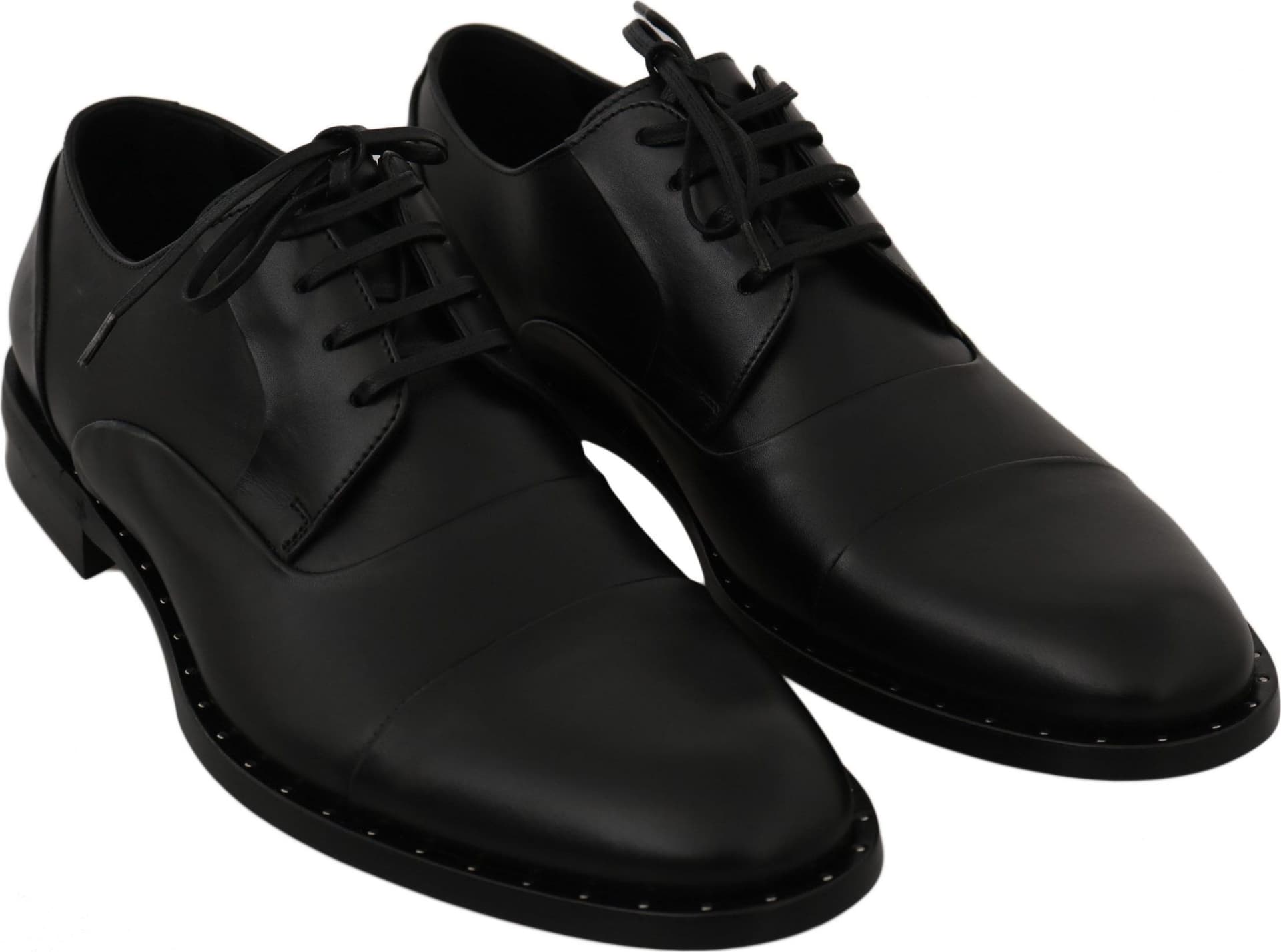 Black Leather Derby Formal Shoes - 2