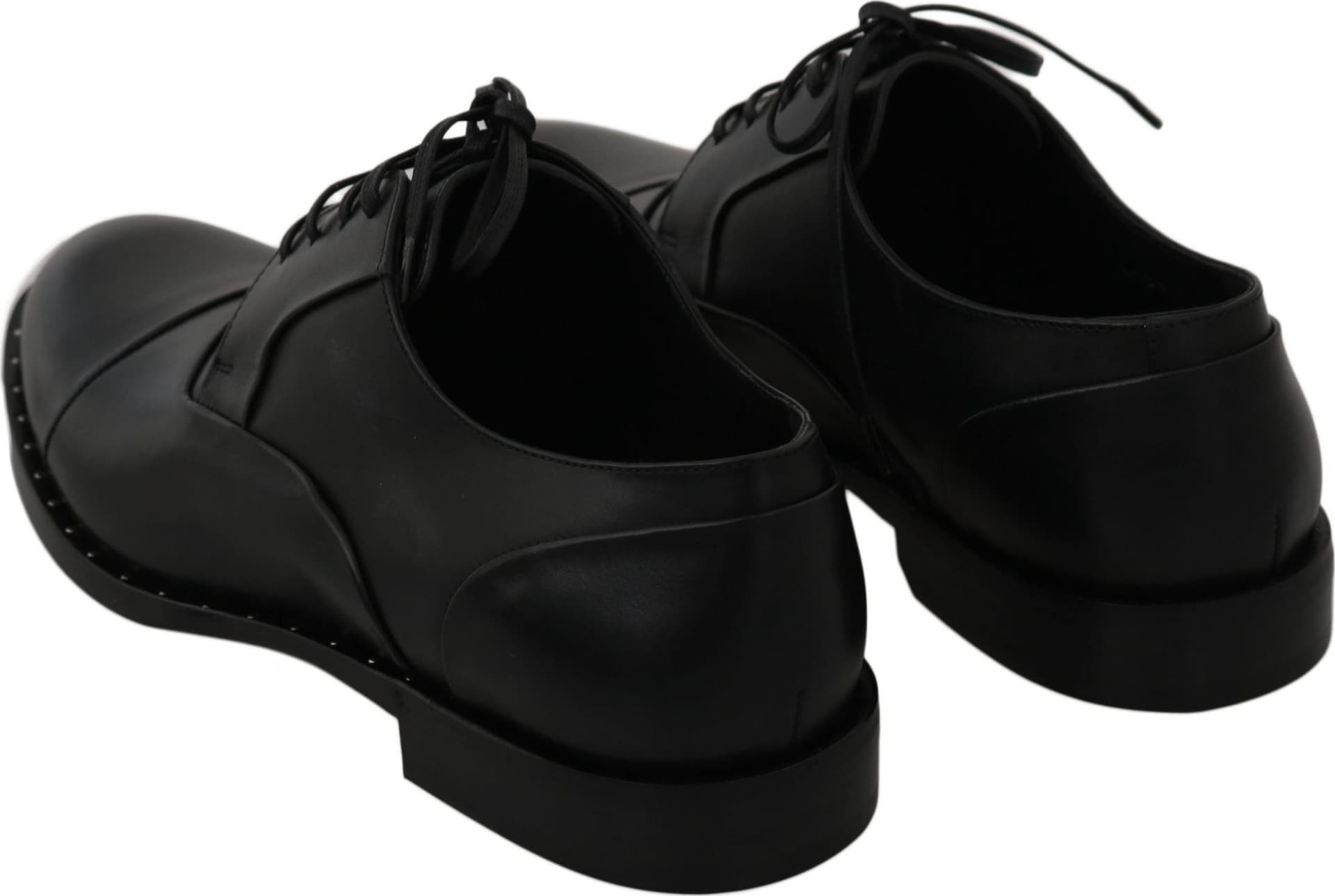 Black Leather Derby Formal Shoes - 3