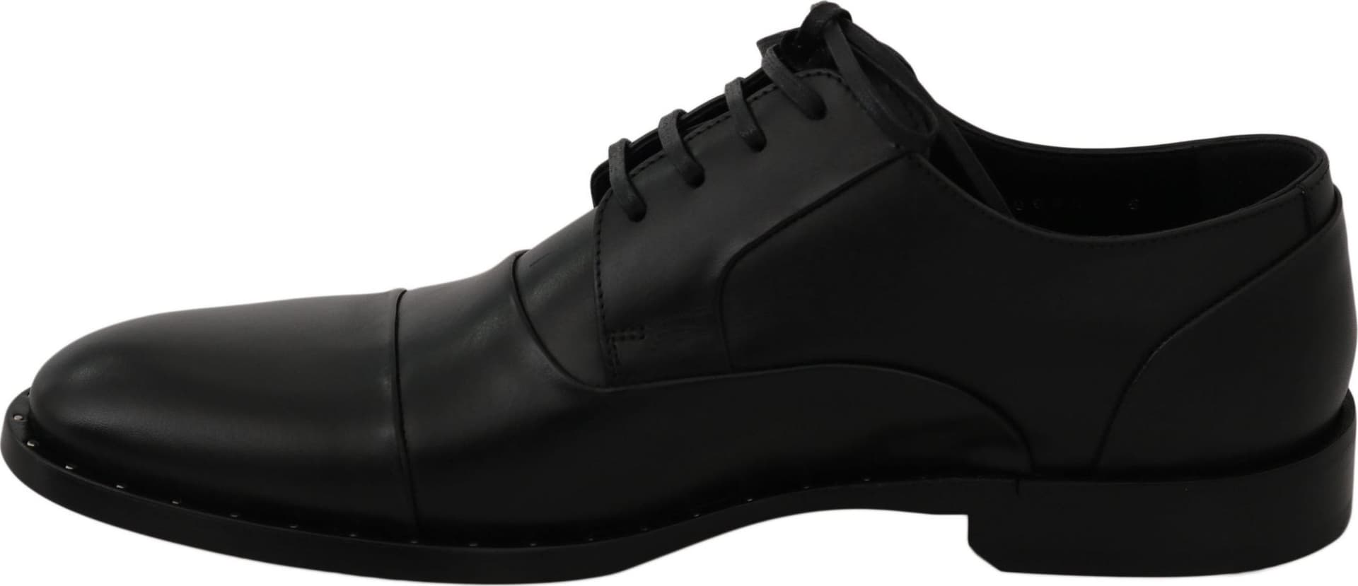 Black Leather Derby Formal Shoes - 5