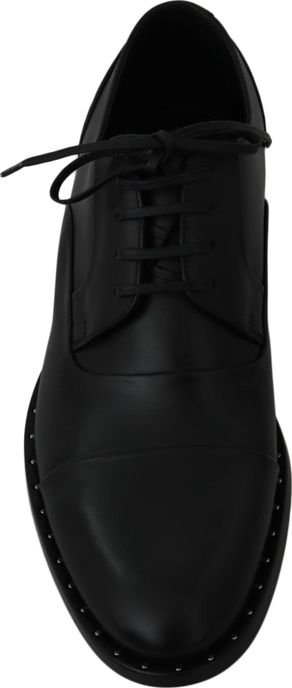 Black Leather Derby Formal Shoes - 7