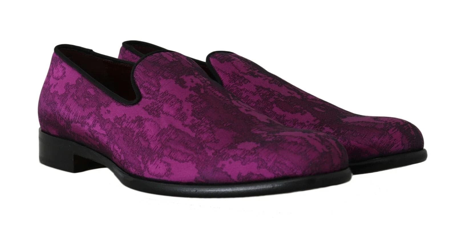 Purple Jacquard Loafers Dress Formal Shoes - 2
