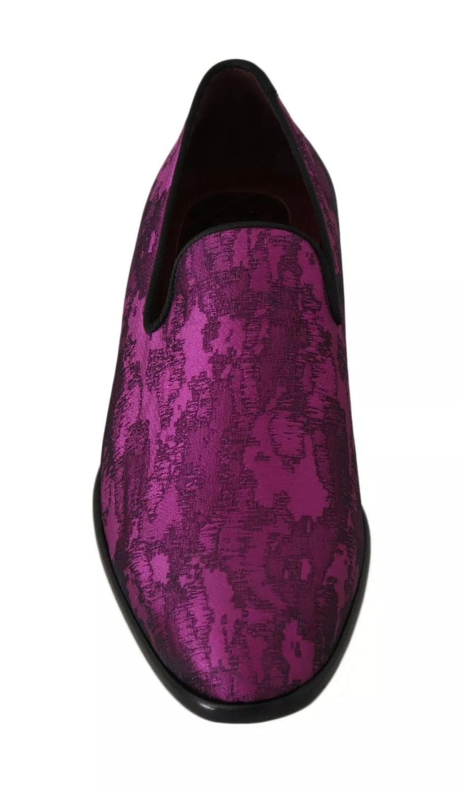 Purple Jacquard Loafers Dress Formal Shoes - 4