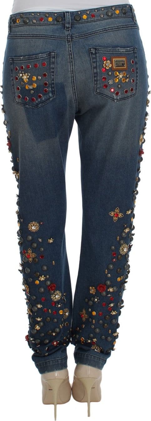 Crystal Roses Heart Embellished Jeans - 3