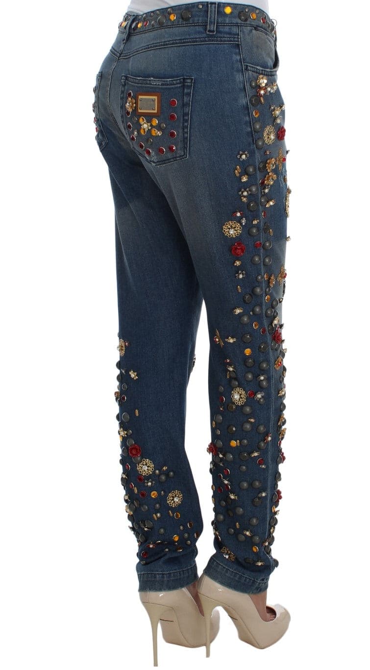 Crystal Roses Heart Embellished Jeans - 4