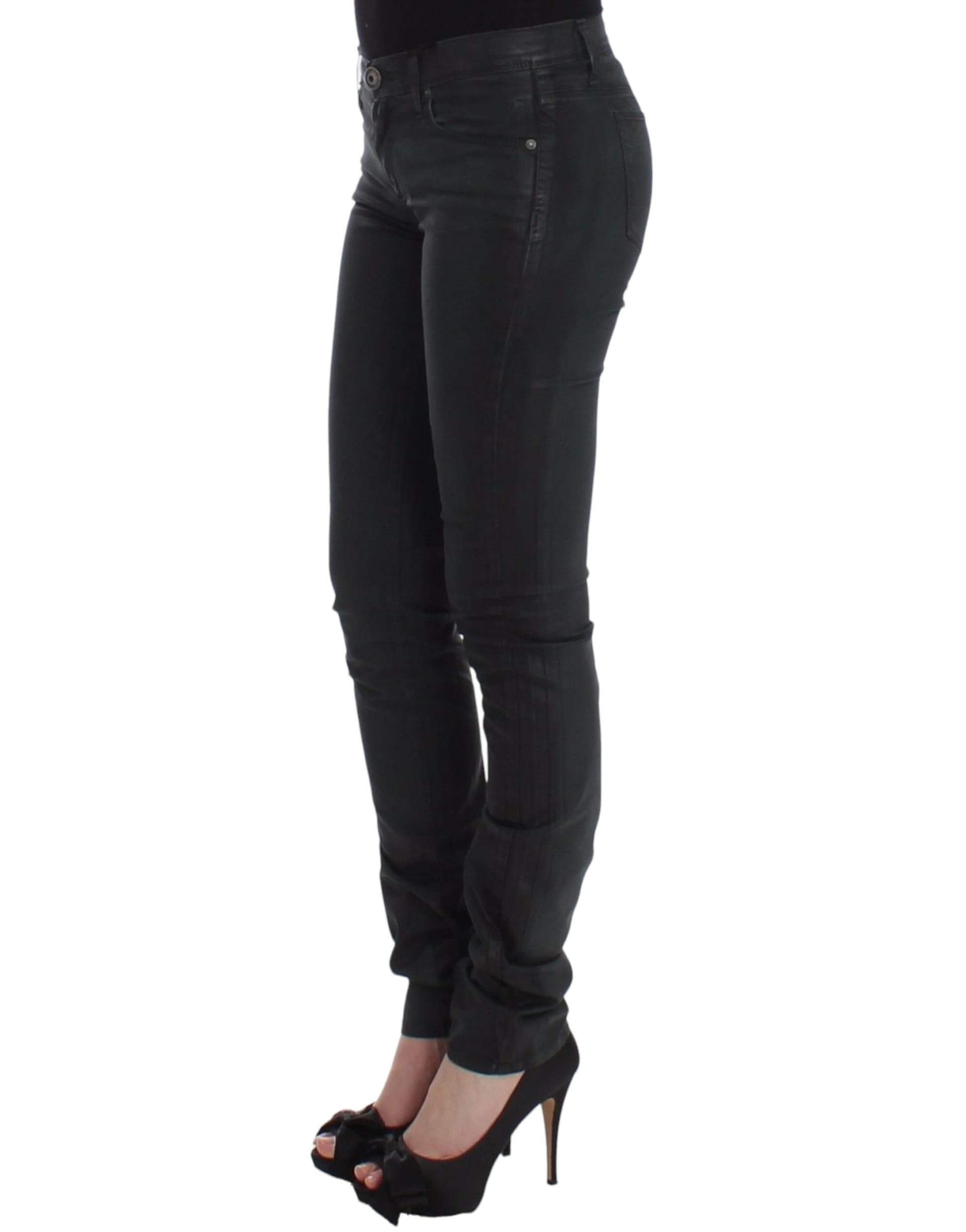 Green Slim Jeans Denim Pants Straight Leg Stretch - 2