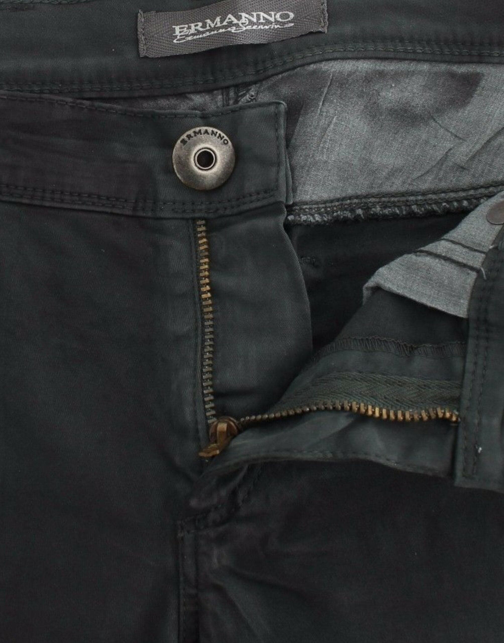 Green Slim Jeans Denim Pants Straight Leg Stretch - 5