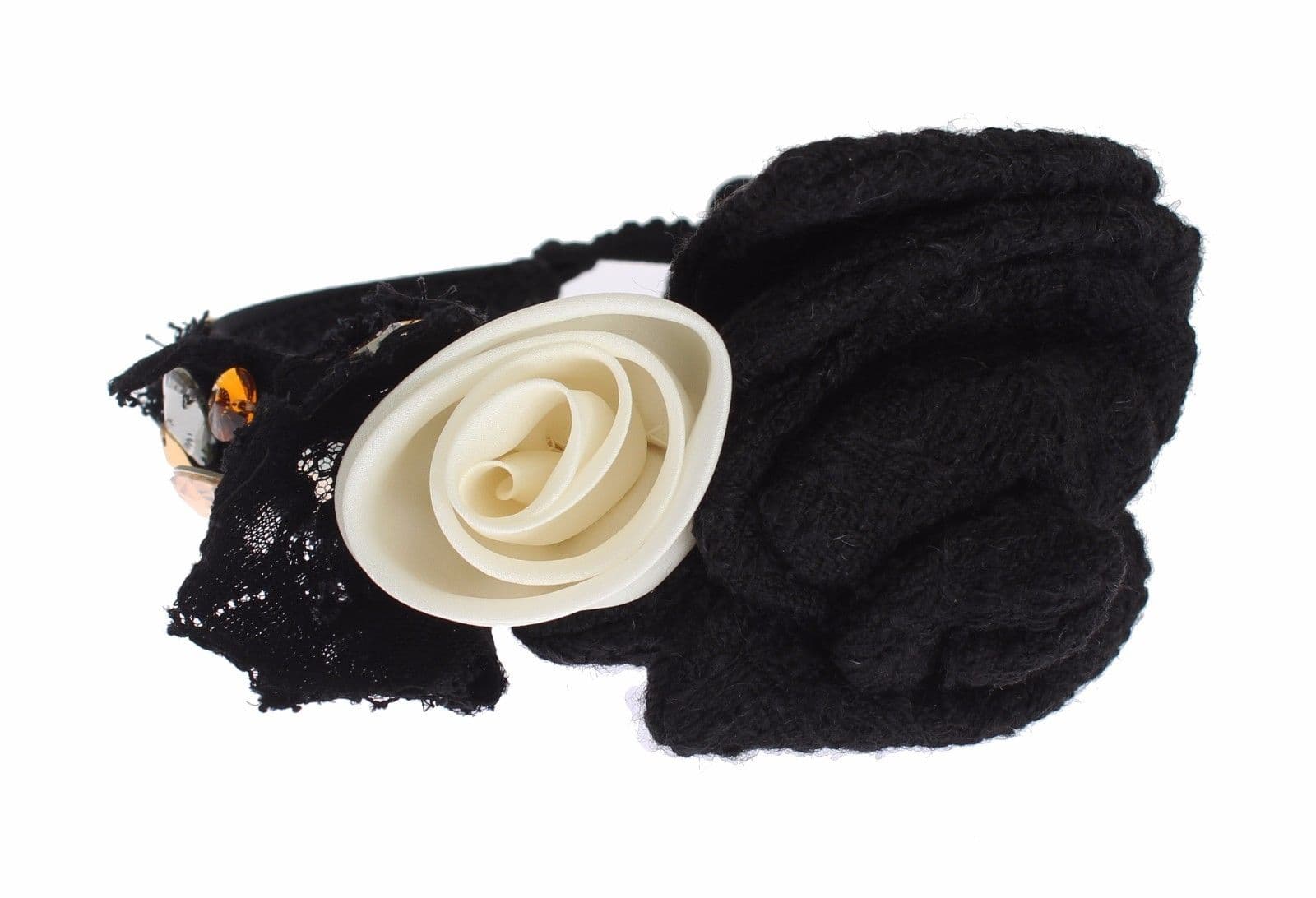 Diadem Headband Tiara White Rose Crystal Hair Gold - 2