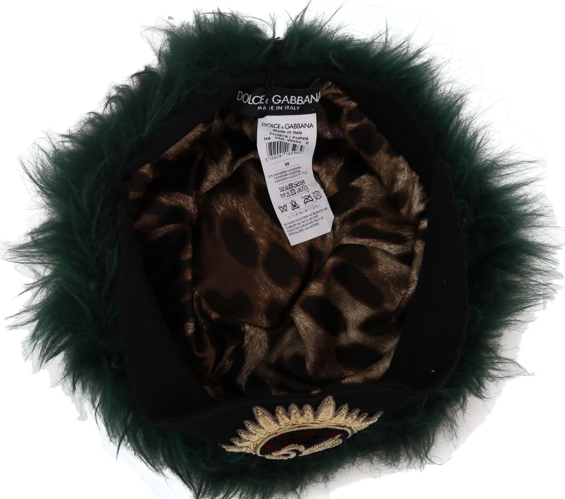 Green Fur DG Logo Embroidered Cloche Hat - 2