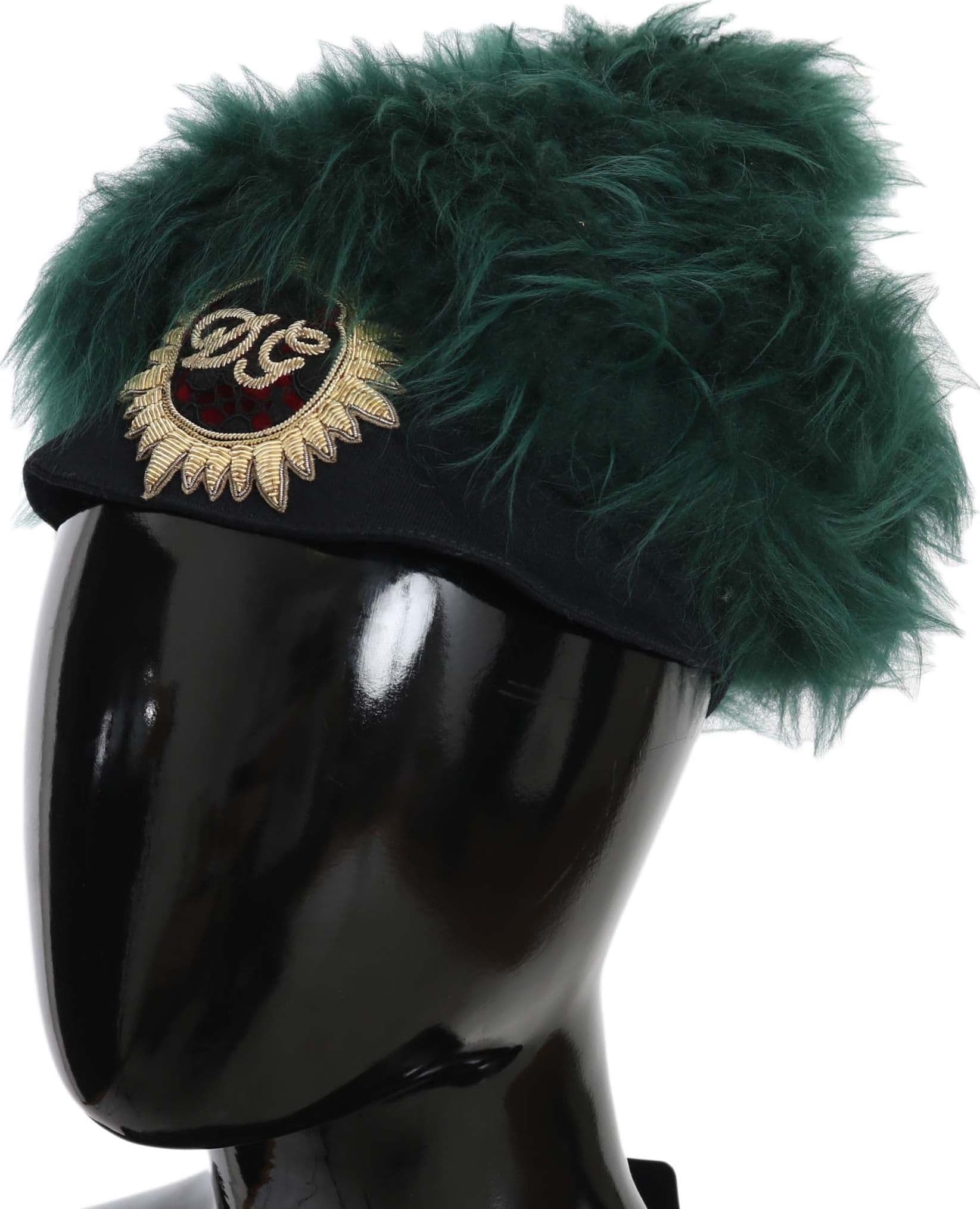 Green Fur DG Logo Embroidered Cloche Hat - 4