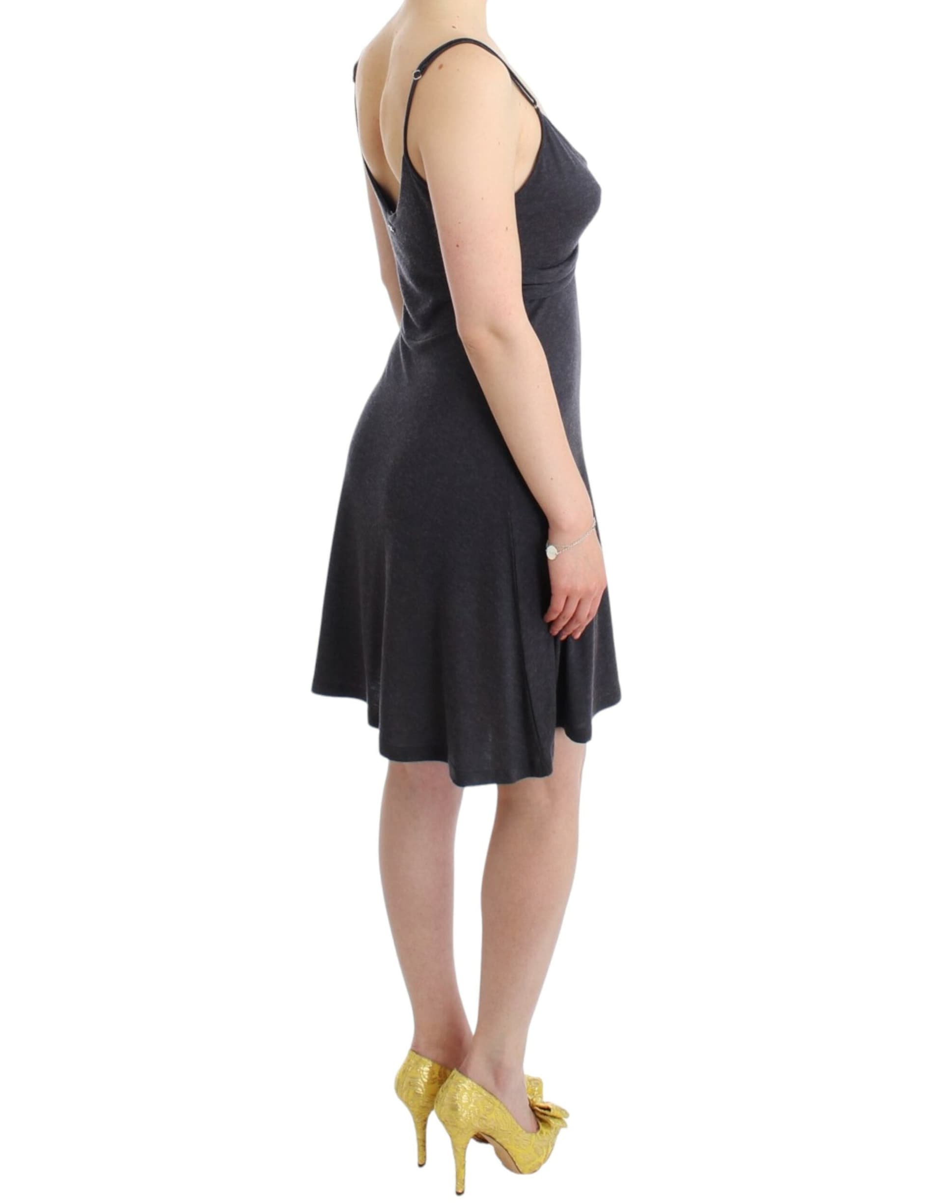 Gray knitted A-line dress - 3