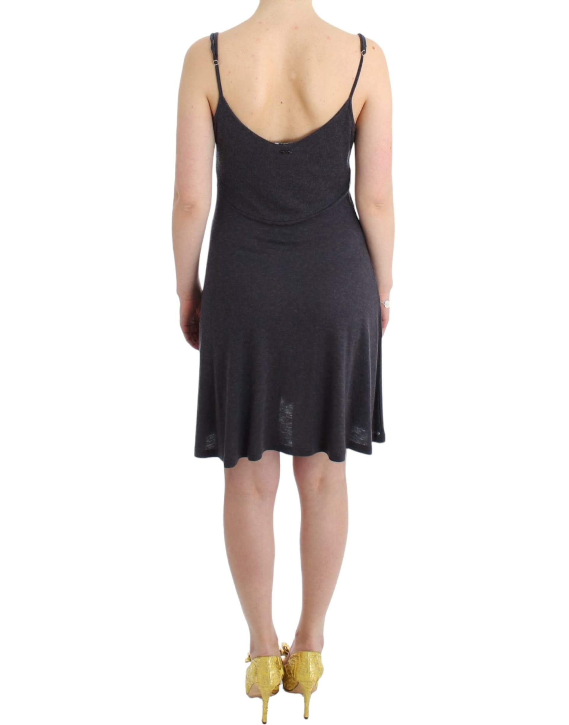 Gray knitted A-line dress - 4